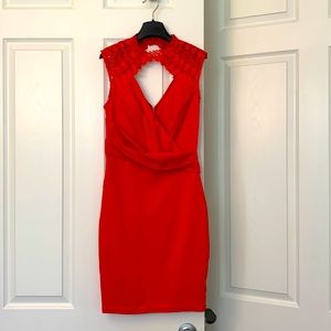 Bebe red fitted mini dress size small